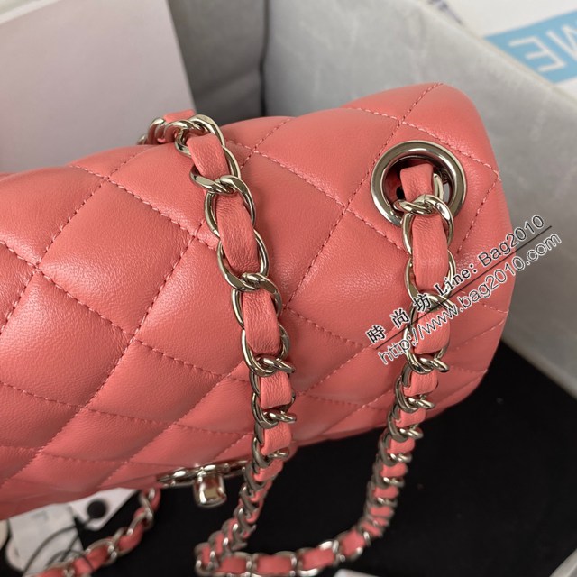 Chanel專櫃新款羊皮鏈條女包 香奈兒1115深粉色方胖子CF原單品質 djc6018